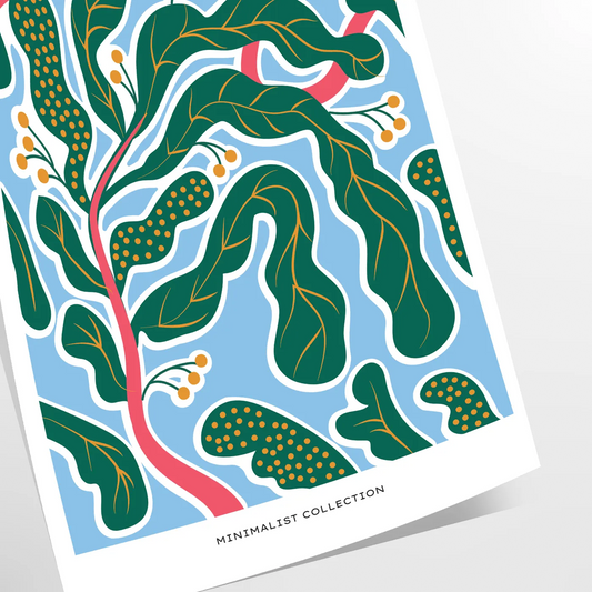 space stunning vintage botanical prints serene green blue hues elegant plant poster perfect wall art piece thoughtful gift nature lover framed frame