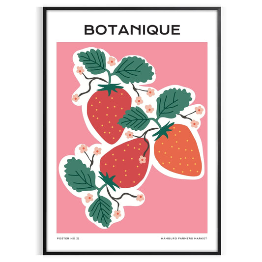 space botanical prints vintage poster vibrant orange blue hues exquisite nature art timeless touch room wall gift personal decor standalone print