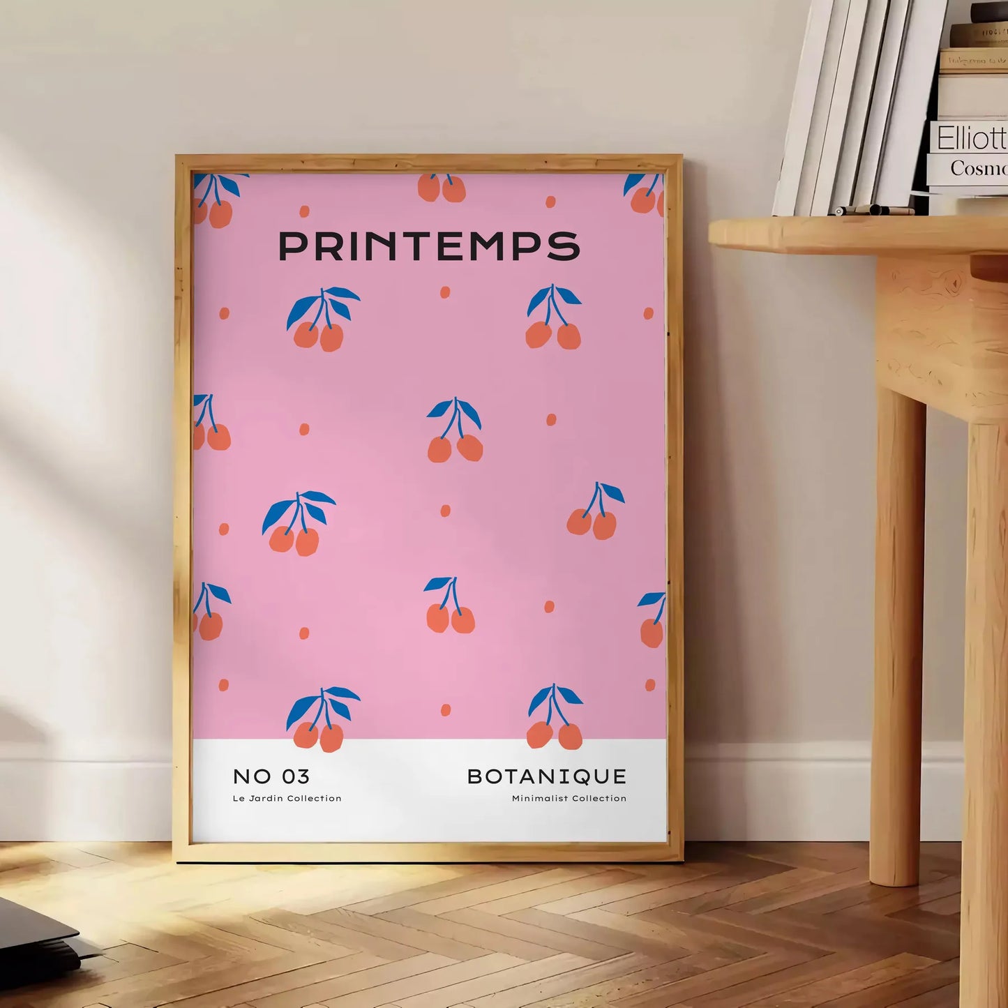 space vibrant botanical poster orange blue hues wall art unique gift high quality print life room sizes A4 cm A0 splash nature decor today