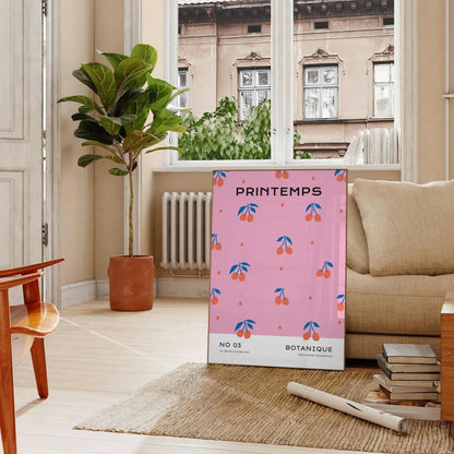 space vibrant botanical poster orange blue hues wall art unique gift high quality print life room sizes A4 cm A0 splash nature decor today