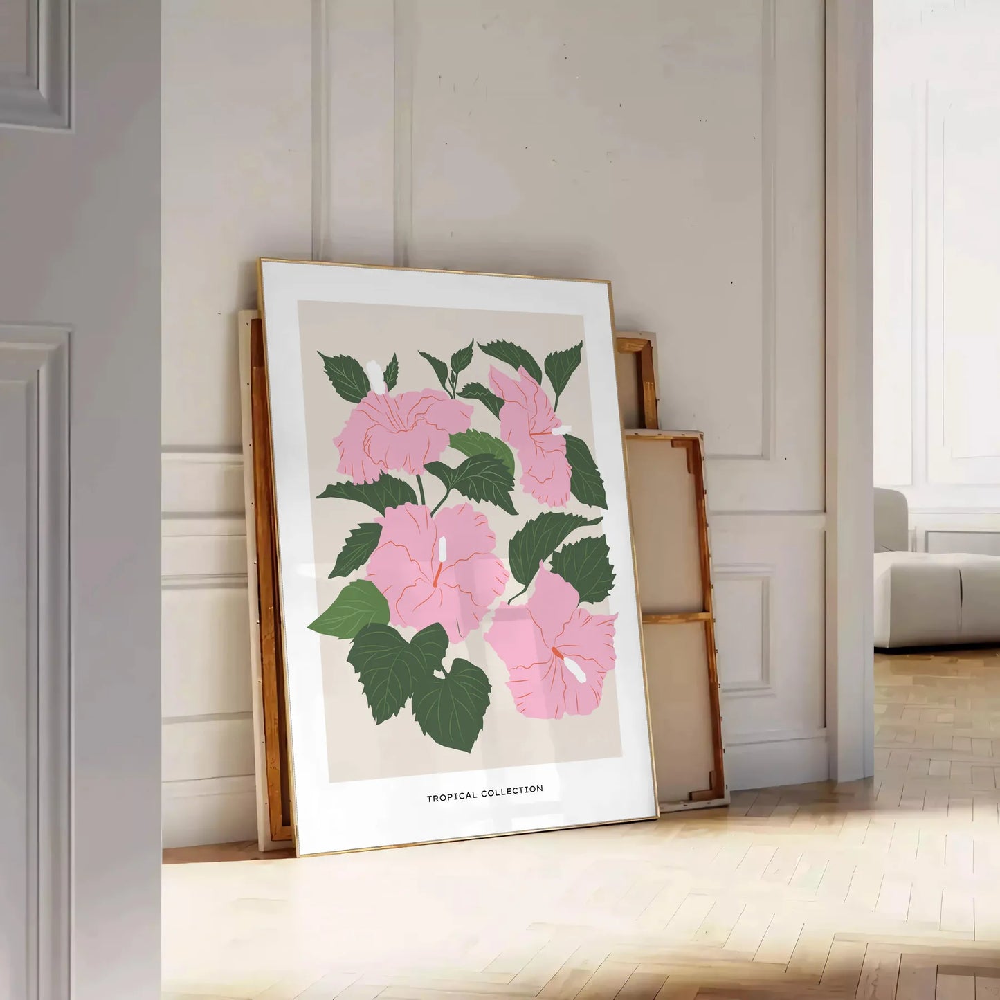 space stunning Botanical 13 poster orange gray colors exquisite print perfect wall art unique gift nature lovers standalone artwork